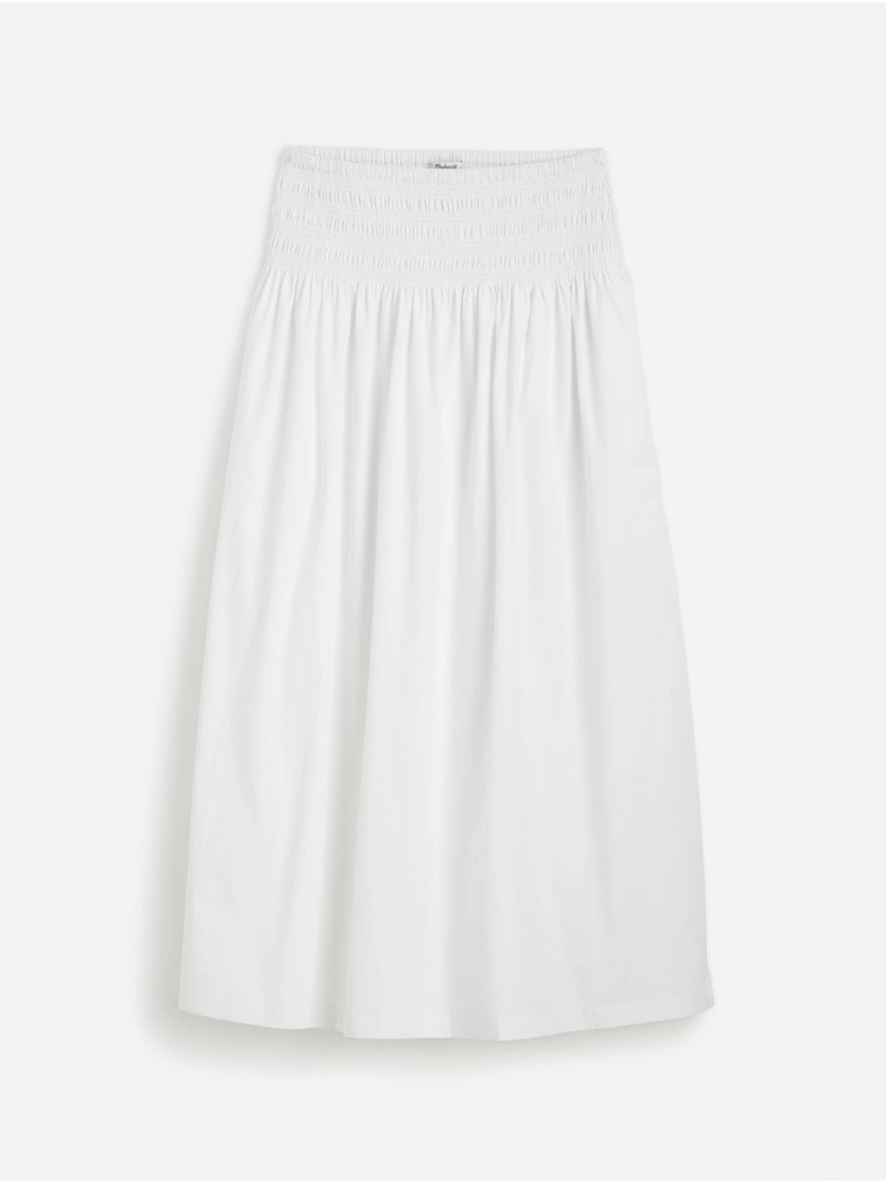 Madewell Smocked-Waist Poplin Midi Skirt - Picture 6 of 8